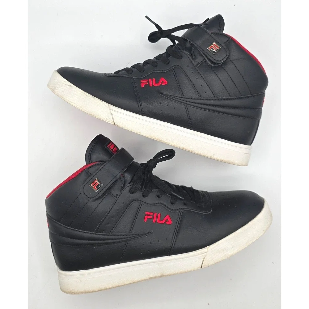 Fila Vulc 13 Mid Plus Mens Sneakers Black Red High Top 1CM00349-014 Size 9.5